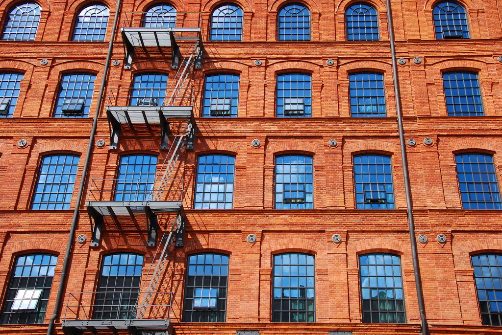 old brick factory building in Lodz Manufaktura, Lodz