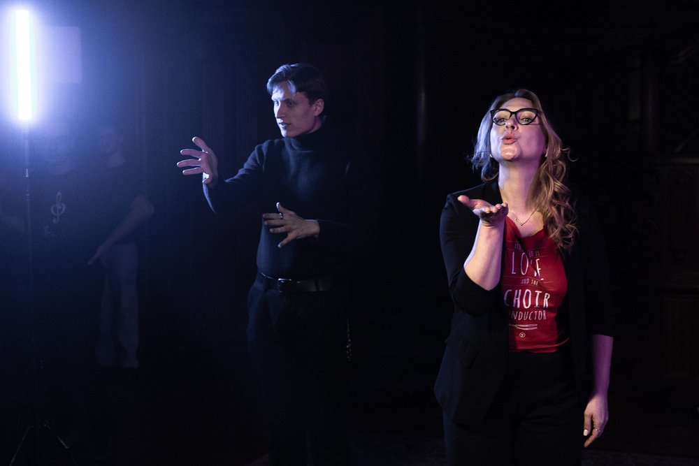 filming the music video