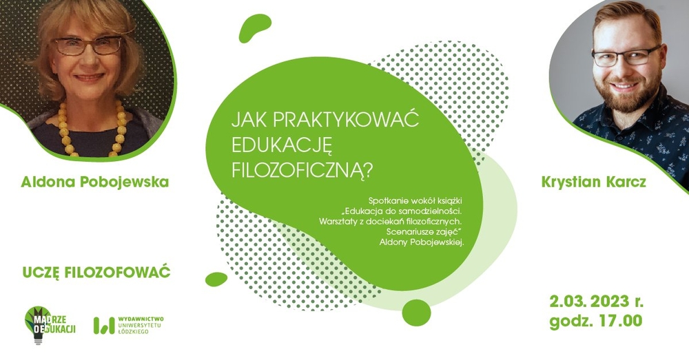 Plakat promujący spotkanie z prof. Pobojewską