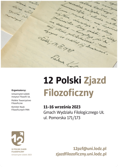 Plakat promujący XII Polski Zjazd Filozoficzny