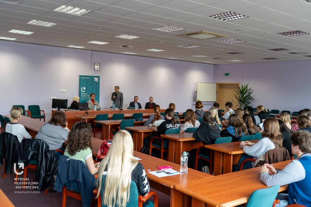 the lecture hall and the speakers