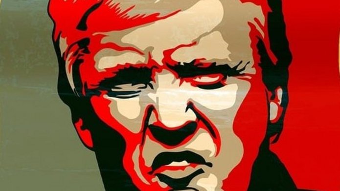 poster with Donald Trump